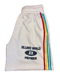 White Retro Rhinestone Shorts