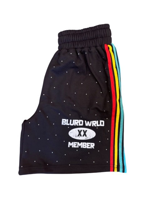 Black Retro Rhinestone Shorts